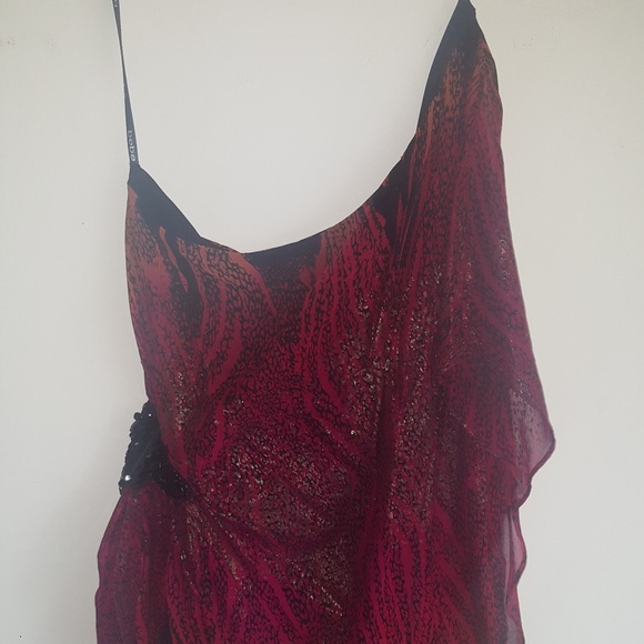 BCBG ONE SHOULDER FLOWY SHIRT - Picture 1 of 6